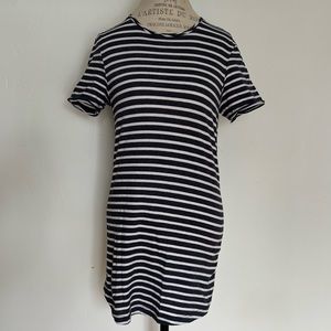 BLEND Striped Mini T-Shirt Dress in Navy Size  M
